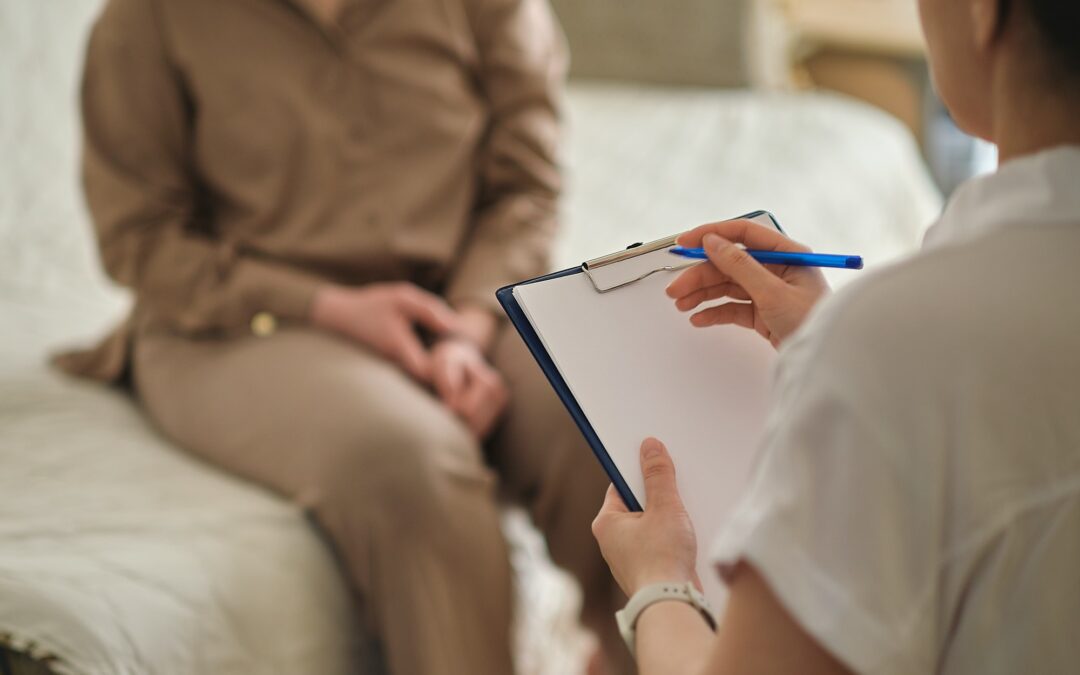 patient makes progress towards healing and recovery as she talks with her therapist about her